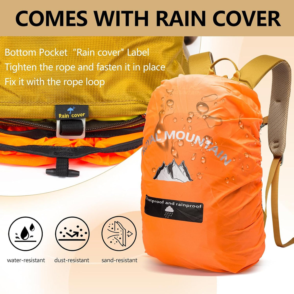 Small Hiking Backpack, 20L Lightweight Travel Backpacks For Men Women, Water Resistant Outdoor Day Pack, Ultralight Camping Daypack Backpacks Fit For Camping. (With Rain-cover)