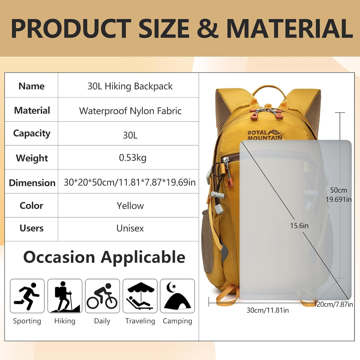 Small Hiking Backpack, 20L Lightweight Travel Backpacks For Men Women, Water Resistant Outdoor Day Pack, Ultralight Camping Daypack Backpacks Fit For Camping. (With Rain-cover)