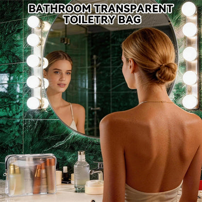 Clear Leak Proof Travel Bags for Toiletries 3 Pack, Super Soft Waterproof Leak Proof BPA Free, Semi-Clear Toiletry Cosmetic Makeup Bags for Travel, Approved Travel Toiletry Bag With Zipper