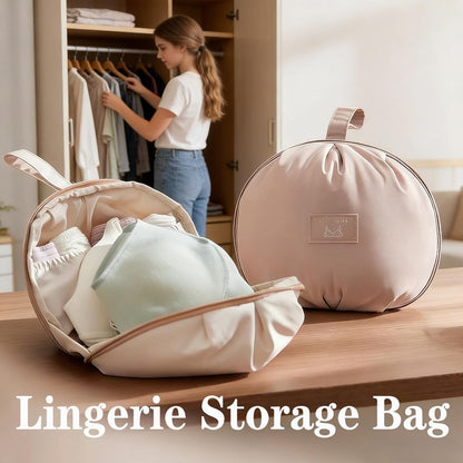 2 Pack Lingerie Storage Bag Set, Lingerie Bags for Storage, Travel Underwear Organizer Bag, Portable Lightweight Multi-Compartment Luggage Organizer for Clothes, Bras and Accessories (2 Pack-A)