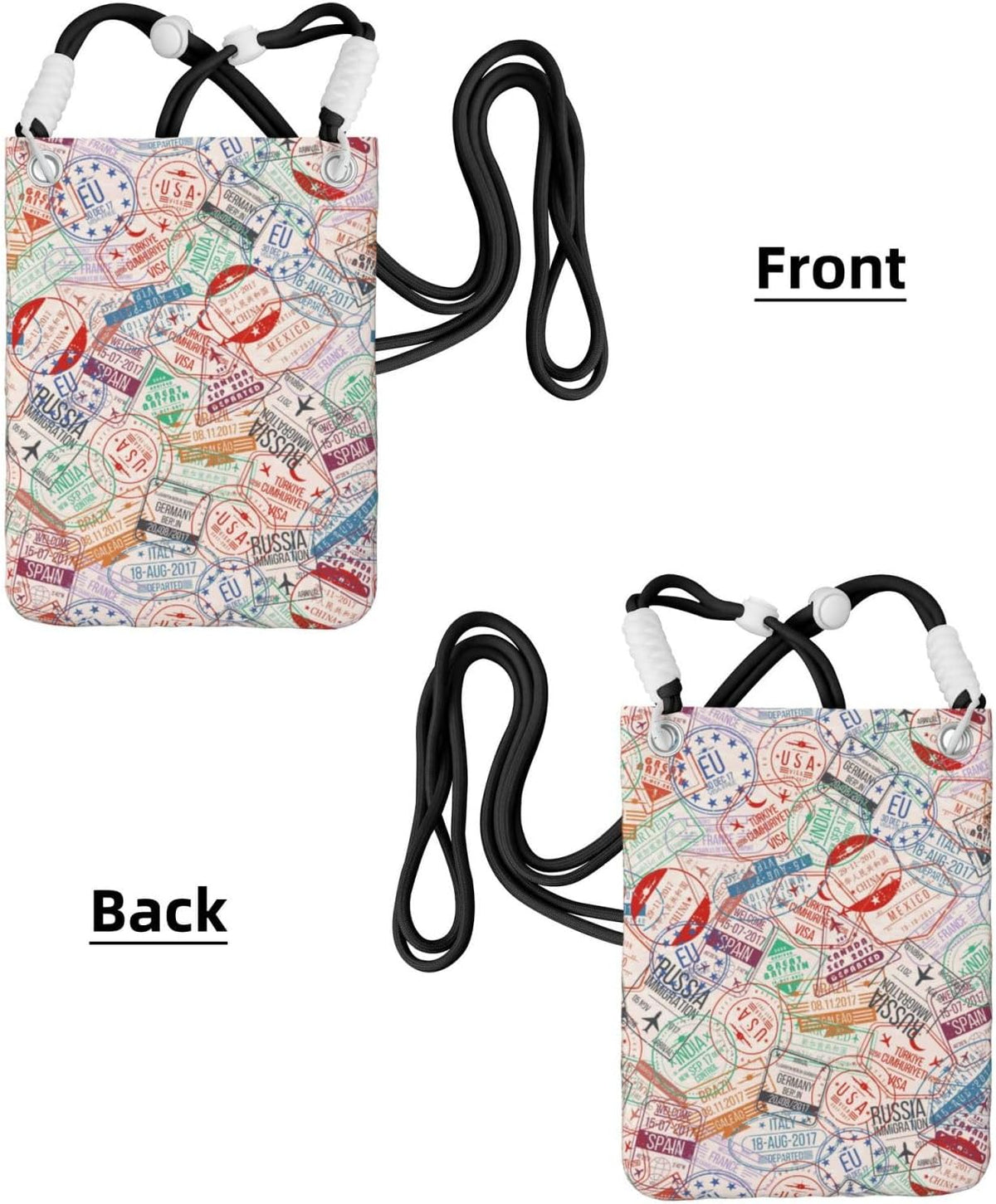 Passport Stamp for Crossbody Phone Bag, Small & Lightweight Crossbody Purse for Women with Adjustable Strap, Water-Resistant Daily Commuter Bag for Phone, Wallet, Keys
