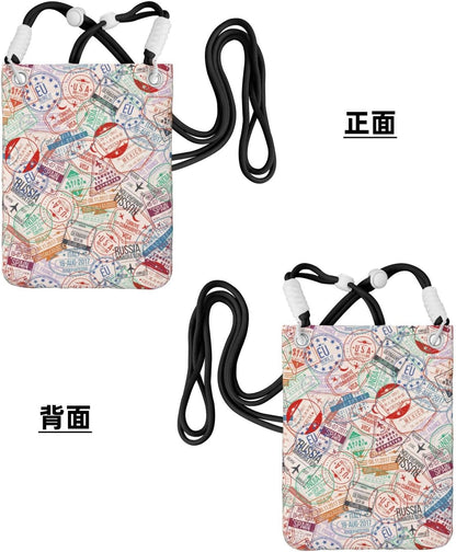 Passport Stamp for Crossbody Phone Bag, Small & Lightweight Crossbody Purse for Women with Adjustable Strap, Water-Resistant Daily Commuter Bag for Phone, Wallet, Keys