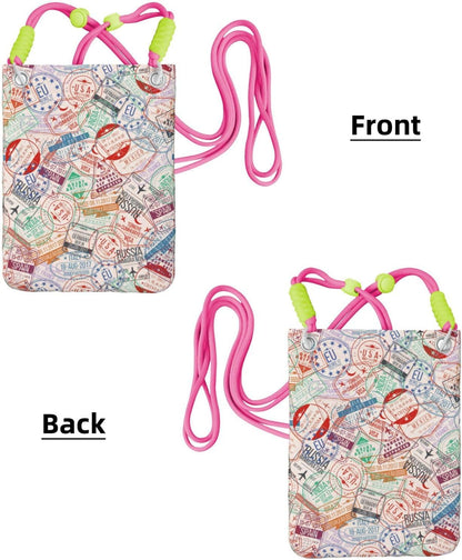 Passport Stamp for Crossbody Phone Bag, Small & Lightweight Crossbody Purse for Women with Adjustable Strap, Water-Resistant Daily Commuter Bag for Phone, Wallet, Keys