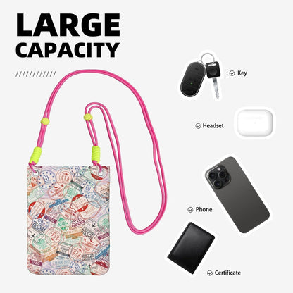 Passport Stamp for Crossbody Phone Bag, Small & Lightweight Crossbody Purse for Women with Adjustable Strap, Water-Resistant Daily Commuter Bag for Phone, Wallet, Keys