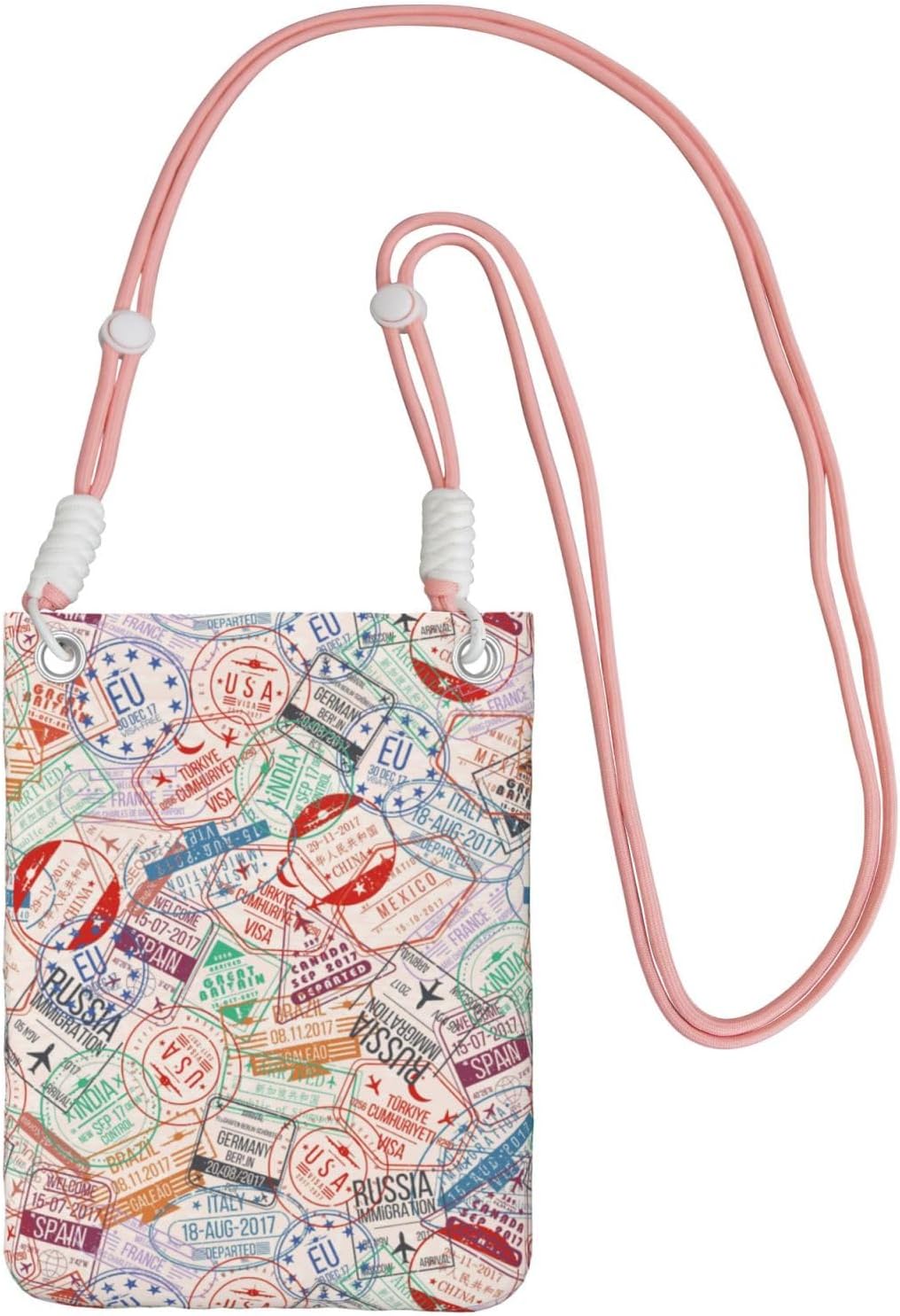 Passport Stamp for Crossbody Phone Bag, Small & Lightweight Crossbody Purse for Women with Adjustable Strap, Water-Resistant Daily Commuter Bag for Phone, Wallet, Keys