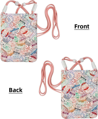 Passport Stamp for Crossbody Phone Bag, Small & Lightweight Crossbody Purse for Women with Adjustable Strap, Water-Resistant Daily Commuter Bag for Phone, Wallet, Keys