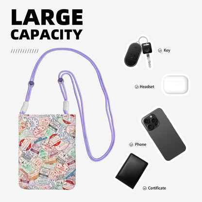 Passport Stamp for Crossbody Phone Bag, Small & Lightweight Crossbody Purse for Women with Adjustable Strap, Water-Resistant Daily Commuter Bag for Phone, Wallet, Keys