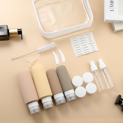 16 Pack Travel Bottles Set, TSA Approved Leak Proof Silicone Squeezable Containers for Toiletries, Refillable Travel Accessories for Conditioner, Shampoo, Lotion & Body Wash Accessories
