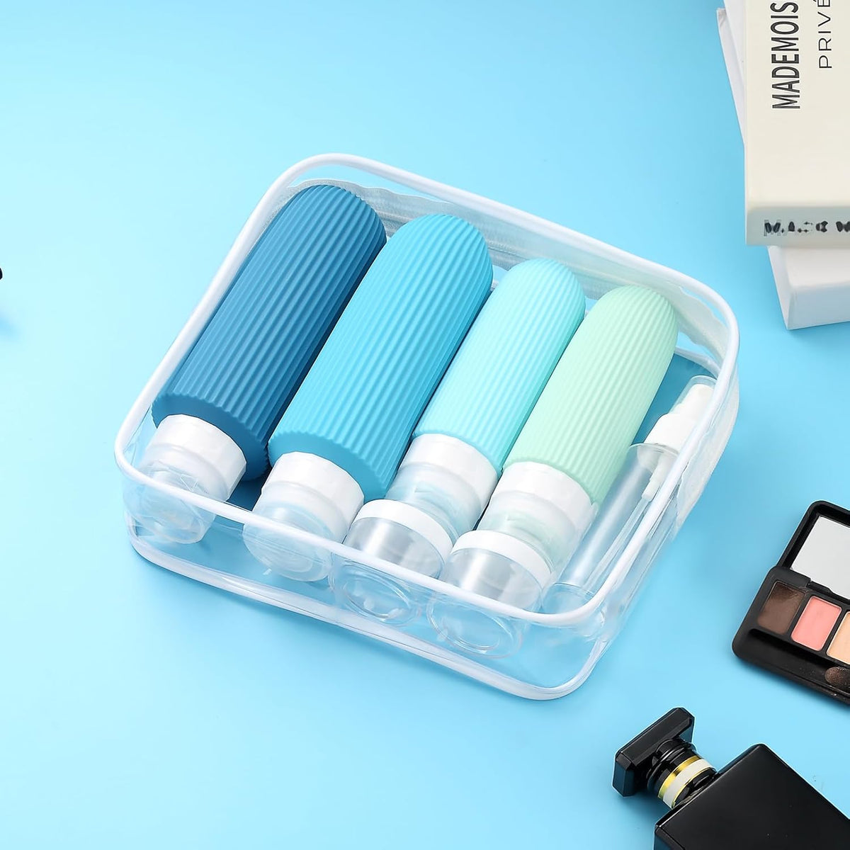 16 Pack Travel Bottles Set, TSA Approved Leak Proof Silicone Squeezable Containers for Toiletries, Refillable Travel Accessories for Conditioner, Shampoo, Lotion & Body Wash Accessories