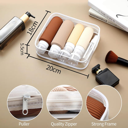 16 Pack Travel Bottles Set, TSA Approved Leak Proof Silicone Squeezable Containers for Toiletries, Refillable Travel Accessories for Conditioner, Shampoo, Lotion & Body Wash Accessories