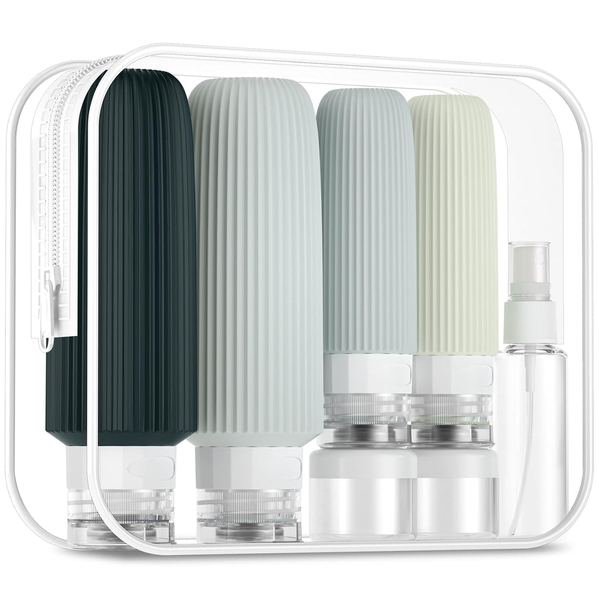 16 Pack Travel Bottles Set, TSA Approved Leak Proof Silicone Squeezable Containers for Toiletries, Refillable Travel Accessories for Conditioner, Shampoo, Lotion & Body Wash Accessories