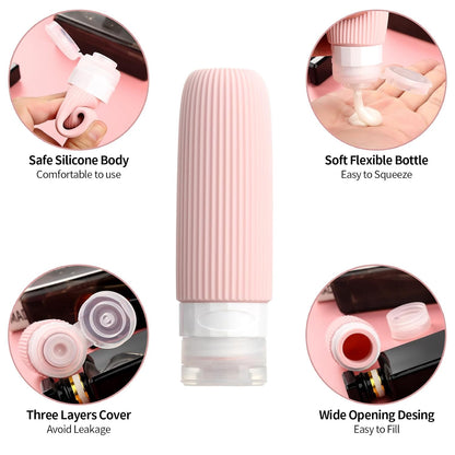 16 Pack Travel Bottles Set, TSA Approved Leak Proof Silicone Squeezable Containers for Toiletries, Refillable Travel Accessories for Conditioner, Shampoo, Lotion & Body Wash Accessories