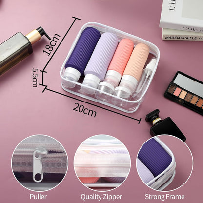 16 Pack Travel Bottles Set, TSA Approved Leak Proof Silicone Squeezable Containers for Toiletries, Refillable Travel Accessories for Conditioner, Shampoo, Lotion & Body Wash Accessories