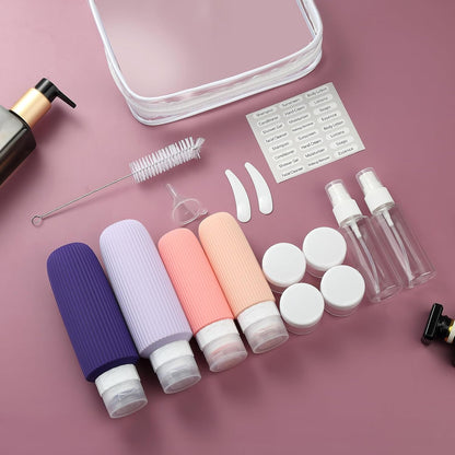 16 Pack Travel Bottles Set, TSA Approved Leak Proof Silicone Squeezable Containers for Toiletries, Refillable Travel Accessories for Conditioner, Shampoo, Lotion & Body Wash Accessories