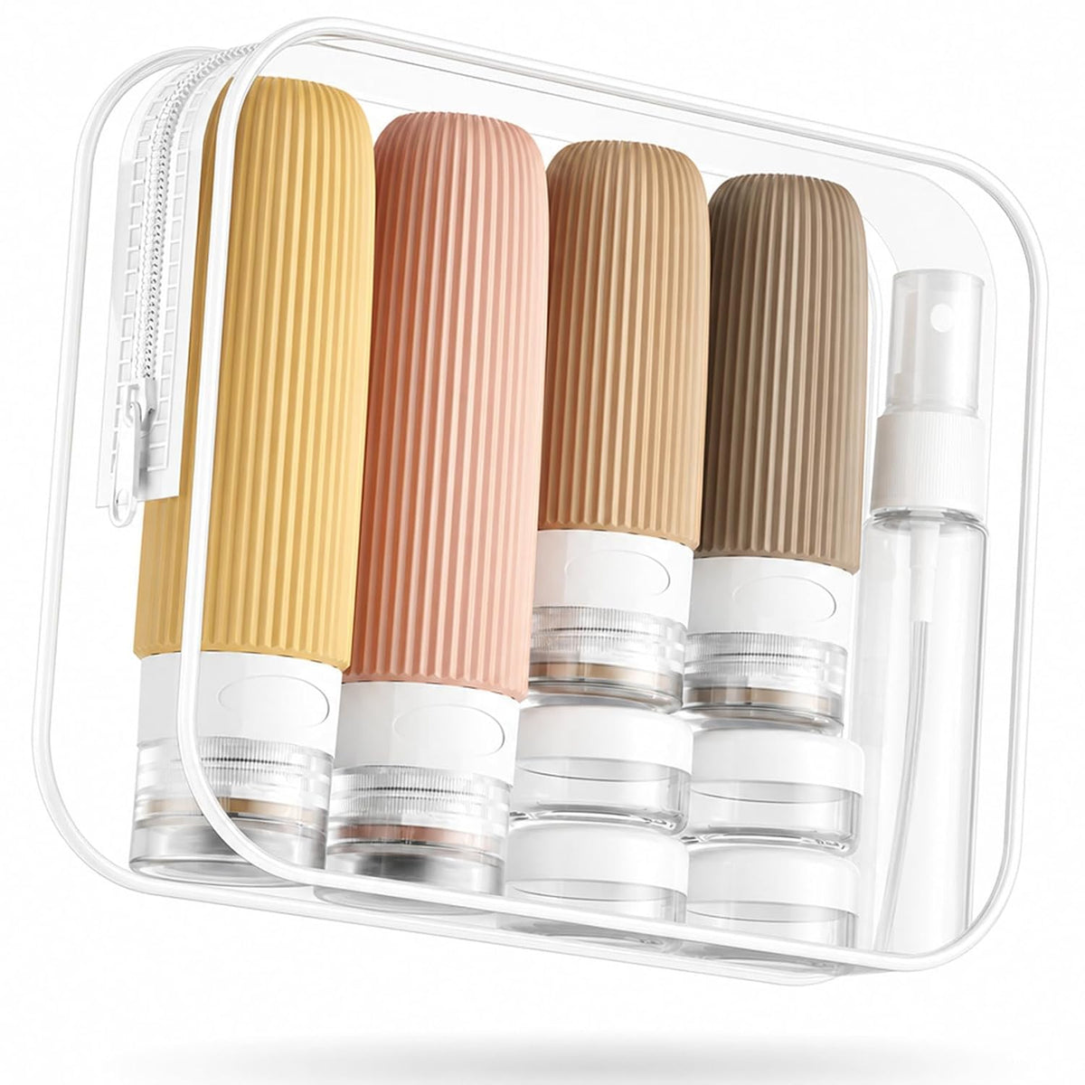 16 Pack Travel Bottles Set, TSA Approved Leak Proof Silicone Squeezable Containers for Toiletries, Refillable Travel Accessories for Conditioner, Shampoo, Lotion & Body Wash Accessories