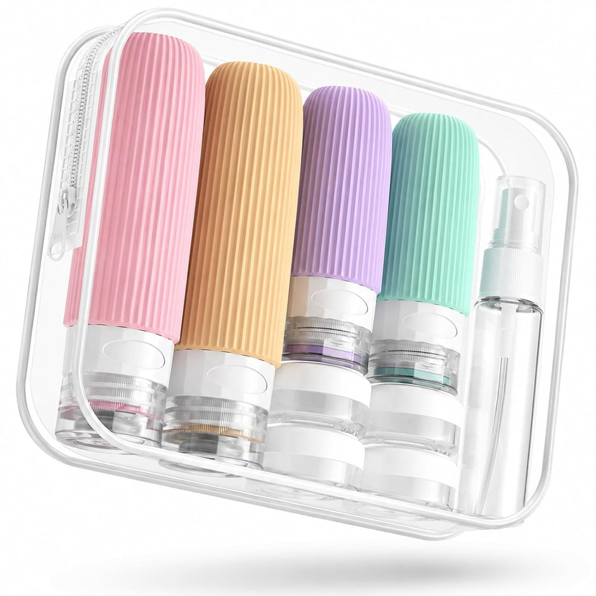 16 Pack Travel Bottles Set, TSA Approved Leak Proof Silicone Squeezable Containers for Toiletries, Refillable Travel Accessories for Conditioner, Shampoo, Lotion & Body Wash Accessories