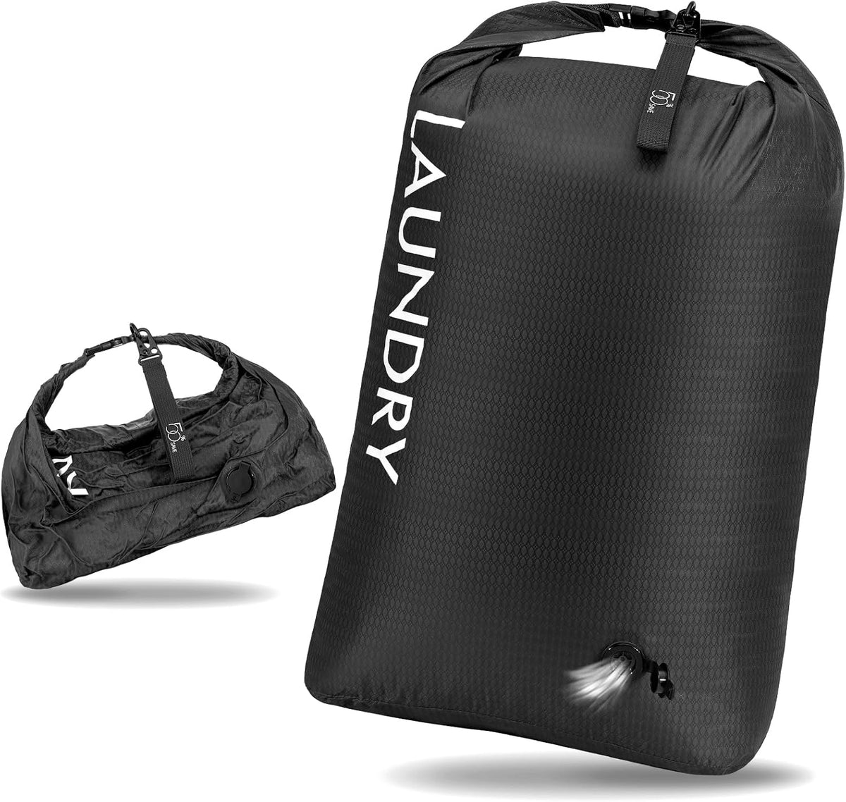 Compression Laundry Bag for Travel, Dirty Clothes Travel Laundry Bags, Waterproof Space-Saving Wet Clothes Storage Organizer, Smell Proof Laundry Bag Camping, Clothing, Swimming, Yoga, Gym