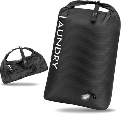 Compression Laundry Bag for Travel, Dirty Clothes Travel Laundry Bags, Waterproof Space-Saving Wet Clothes Storage Organizer, Smell Proof Laundry Bag Camping, Clothing, Swimming, Yoga, Gym