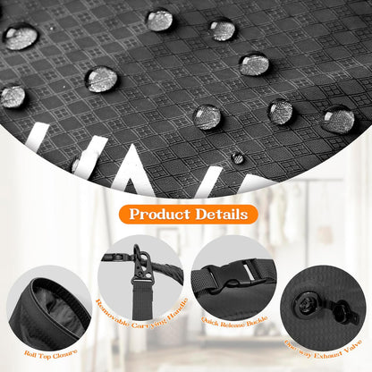 Compression Laundry Bag for Travel, Dirty Clothes Travel Laundry Bags, Waterproof Space-Saving Wet Clothes Storage Organizer, Smell Proof Laundry Bag Camping, Clothing, Swimming, Yoga, Gym