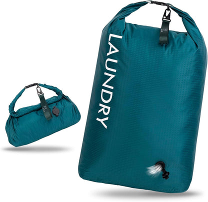 Compression Laundry Bag for Travel, Dirty Clothes Travel Laundry Bags, Waterproof Space-Saving Wet Clothes Storage Organizer, Smell Proof Laundry Bag Camping, Clothing, Swimming, Yoga, Gym