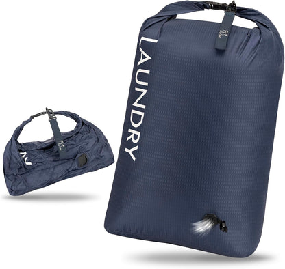 Compression Laundry Bag for Travel, Dirty Clothes Travel Laundry Bags, Waterproof Space-Saving Wet Clothes Storage Organizer, Smell Proof Laundry Bag Camping, Clothing, Swimming, Yoga, Gym