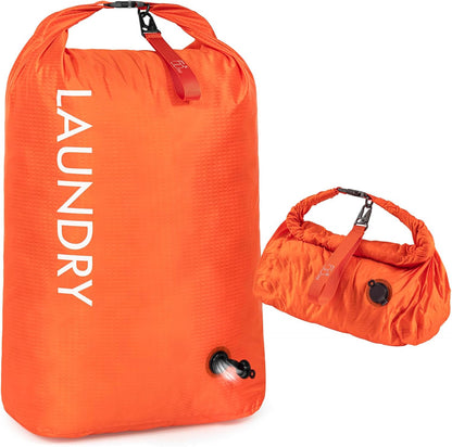 Compression Laundry Bag for Travel, Dirty Clothes Travel Laundry Bags, Waterproof Space-Saving Wet Clothes Storage Organizer, Smell Proof Laundry Bag Camping, Clothing, Swimming, Yoga, Gym