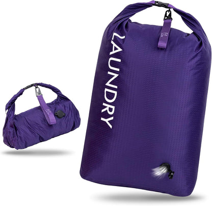 Compression Laundry Bag for Travel, Dirty Clothes Travel Laundry Bags, Waterproof Space-Saving Wet Clothes Storage Organizer, Smell Proof Laundry Bag Camping, Clothing, Swimming, Yoga, Gym