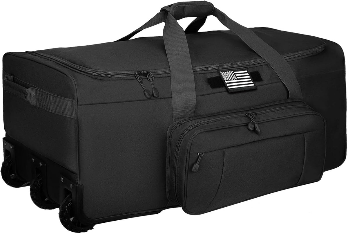 120L Rolling Duffle Bag with Wheels, Large Deployment Military Bag, Wheeled Heavy Duty Luggage for Travel, Camping