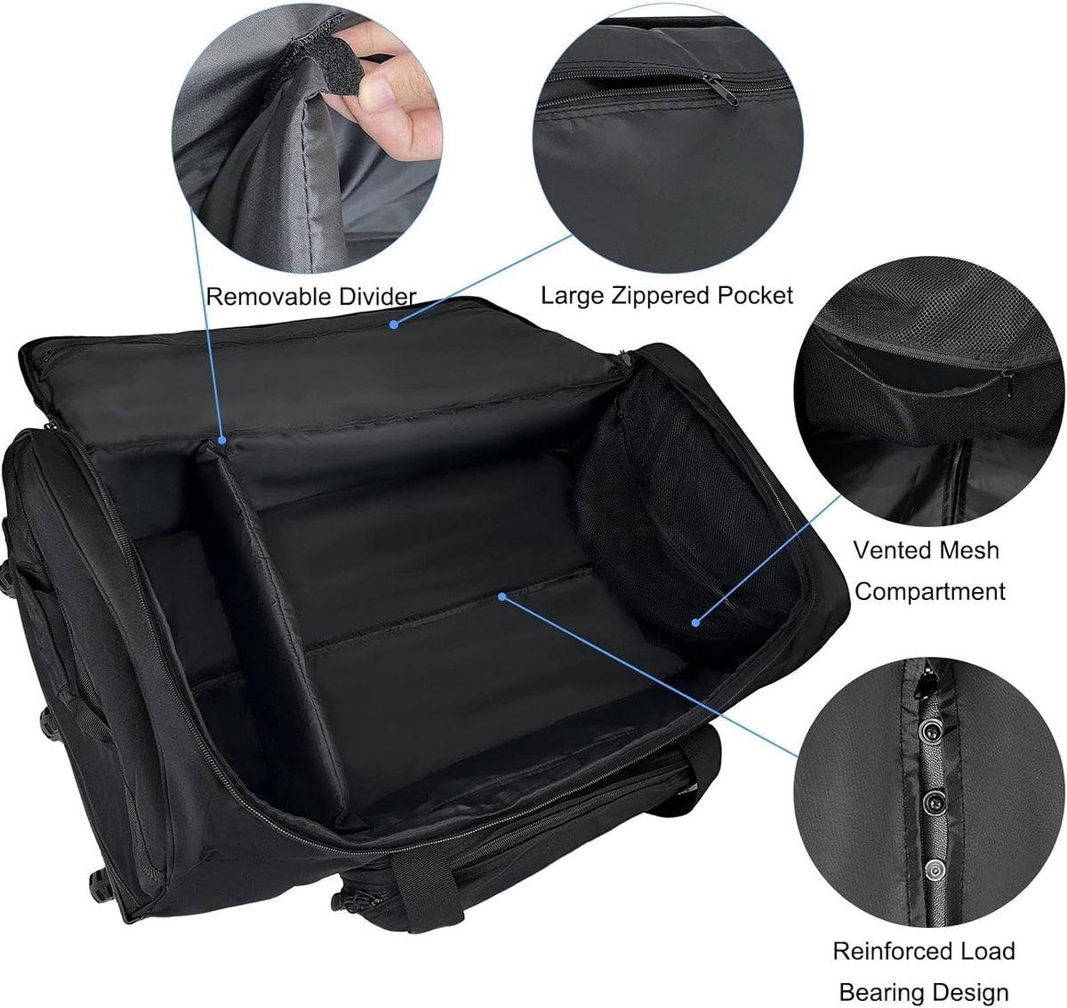 120L Rolling Duffle Bag with Wheels, Large Deployment Military Bag, Wheeled Heavy Duty Luggage for Travel, Camping