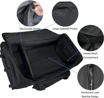 120L Rolling Duffle Bag with Wheels, Large Deployment Military Bag, Wheeled Heavy Duty Luggage for Travel, Camping