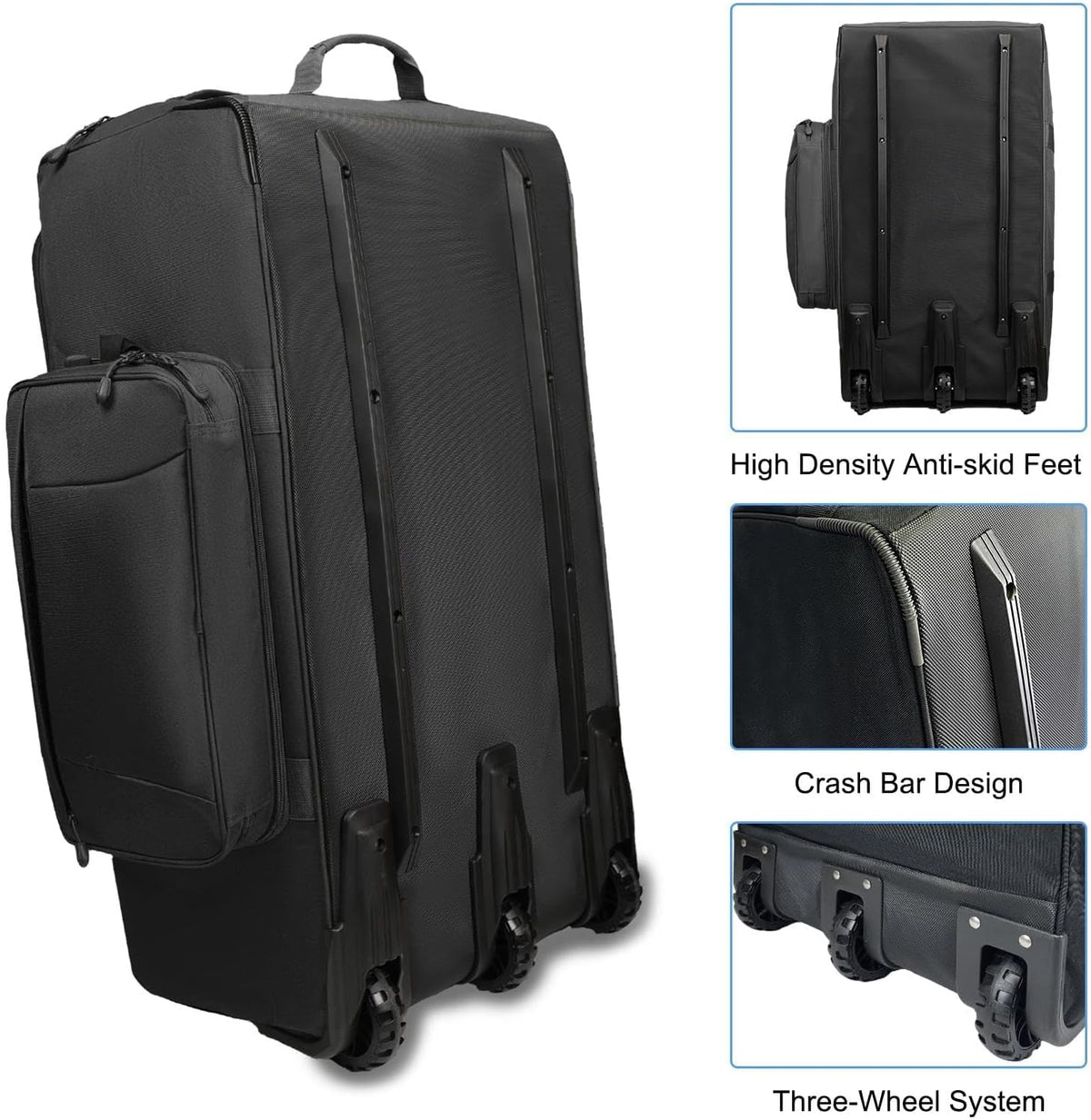 120L Rolling Duffle Bag with Wheels, Large Deployment Military Bag, Wheeled Heavy Duty Luggage for Travel, Camping