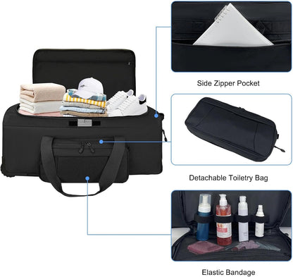 120L Rolling Duffle Bag with Wheels, Large Deployment Military Bag, Wheeled Heavy Duty Luggage for Travel, Camping