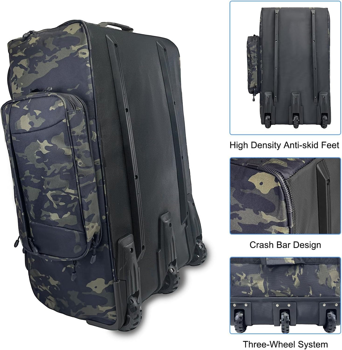 120L Rolling Duffle Bag with Wheels, Large Deployment Military Bag, Wheeled Heavy Duty Luggage for Travel, Camping