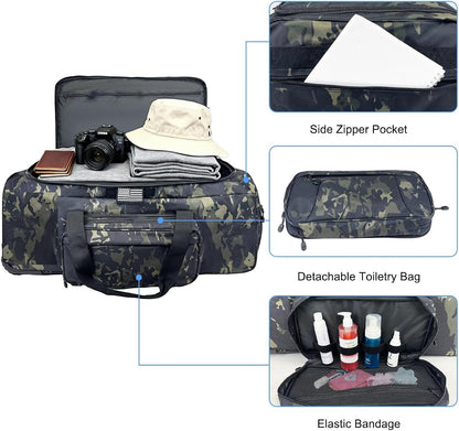 120L Rolling Duffle Bag with Wheels, Large Deployment Military Bag, Wheeled Heavy Duty Luggage for Travel, Camping