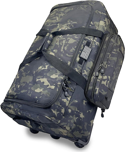120L Rolling Duffle Bag with Wheels, Large Deployment Military Bag, Wheeled Heavy Duty Luggage for Travel, Camping