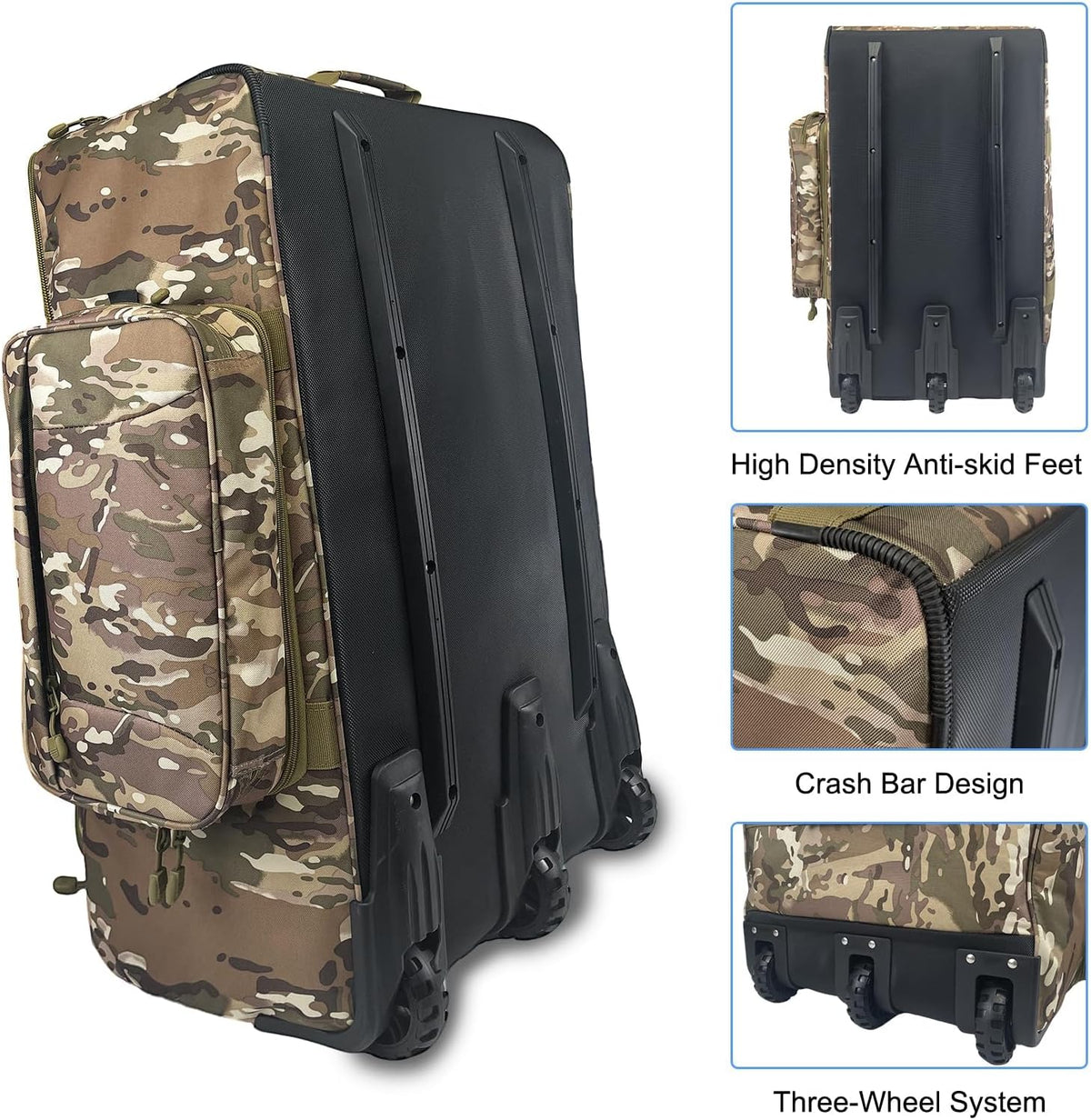 120L Rolling Duffle Bag with Wheels, Large Deployment Military Bag, Wheeled Heavy Duty Luggage for Travel, Camping