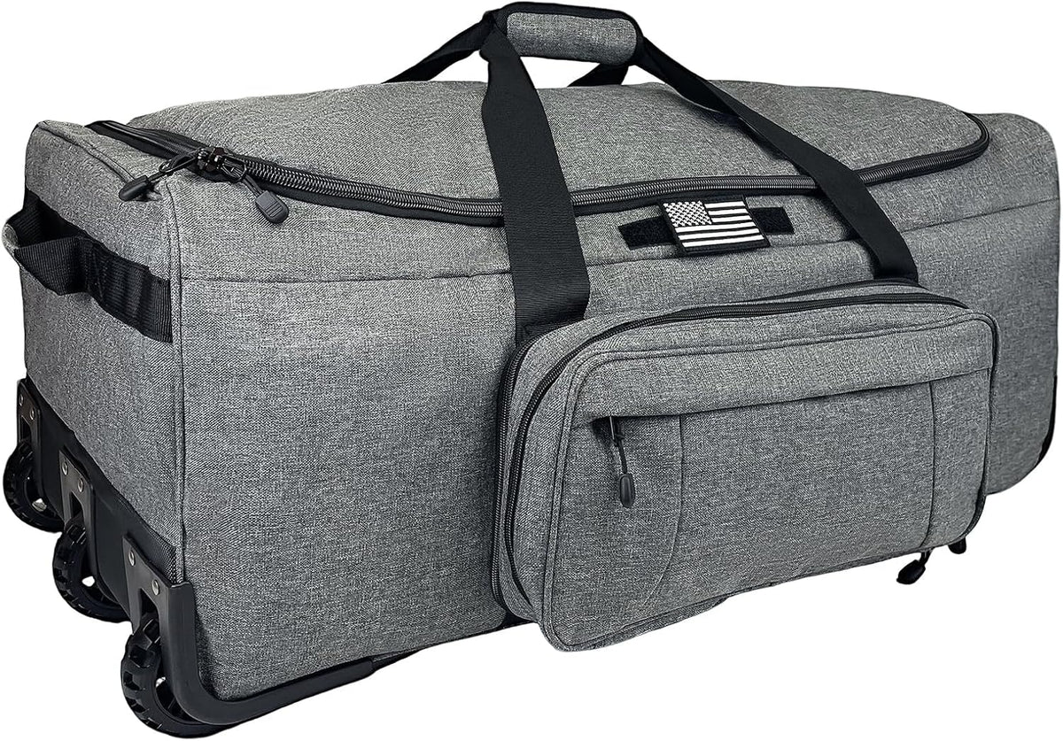 120L Rolling Duffle Bag with Wheels, Large Deployment Military Bag, Wheeled Heavy Duty Luggage for Travel, Camping