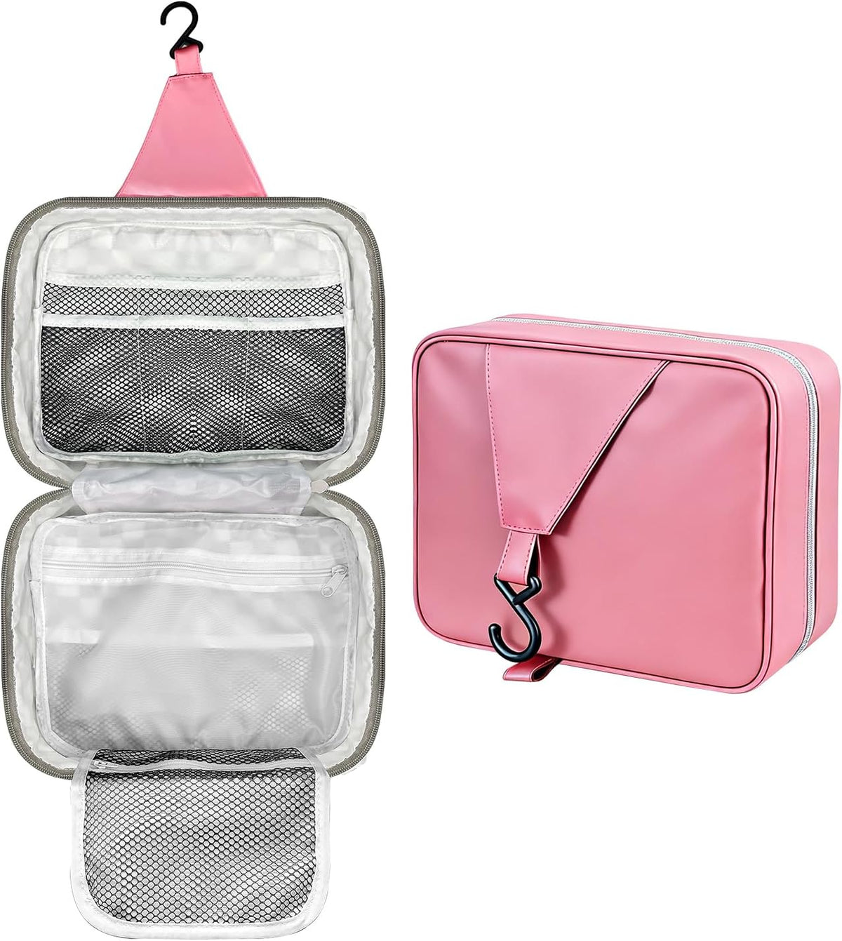 Hanging Travel Toiletry Bag - Large Capacity Organizer, Leak-proof Design & Durable Hook for Full-Size Toiletries, Makeup, Cosmetics，Boho