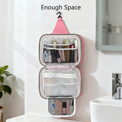 Hanging Travel Toiletry Bag - Large Capacity Organizer, Leak-proof Design & Durable Hook for Full-Size Toiletries, Makeup, Cosmetics，Boho