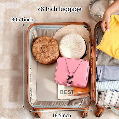 Hanging Travel Toiletry Bag - Large Capacity Organizer, Leak-proof Design & Durable Hook for Full-Size Toiletries, Makeup, Cosmetics，Boho