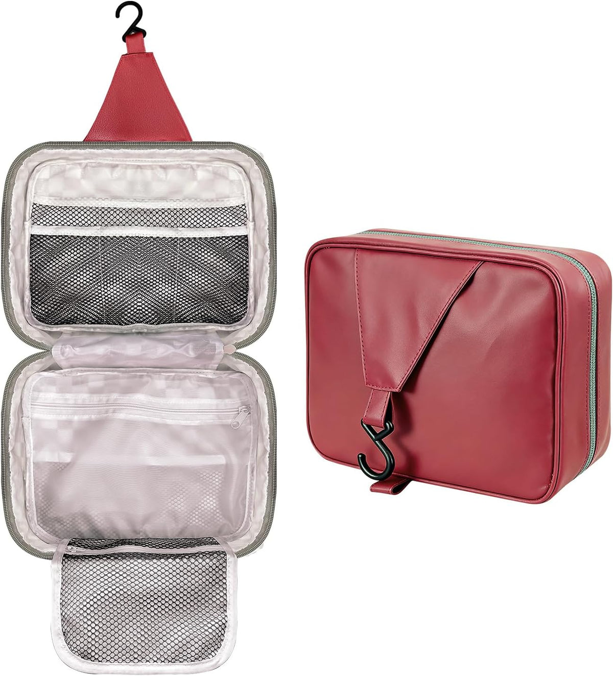 Hanging Travel Toiletry Bag - Large Capacity Organizer, Leak-proof Design & Durable Hook for Full-Size Toiletries, Makeup, Cosmetics，Boho