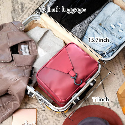 Hanging Travel Toiletry Bag - Large Capacity Organizer, Leak-proof Design & Durable Hook for Full-Size Toiletries, Makeup, Cosmetics，Boho