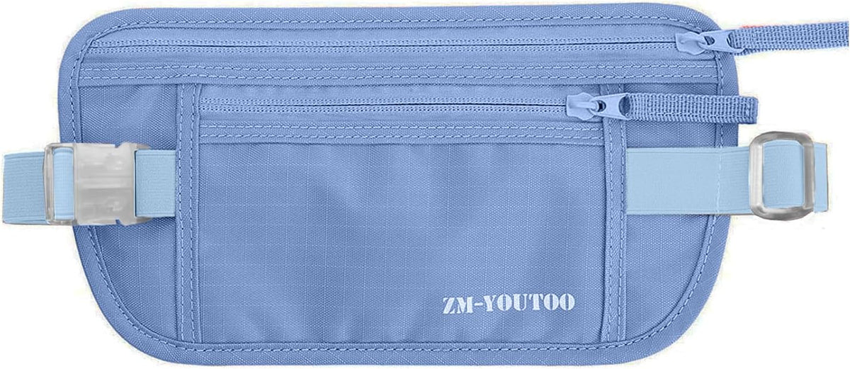 Money Belt for Travel - Hidden Travel Pouch Protect Your Credit and Money With RFID Blocking Passport Holder Waist Wallet (gray)