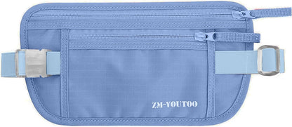 Money Belt for Travel - Hidden Travel Pouch Protect Your Credit and Money With RFID Blocking Passport Holder Waist Wallet (gray)