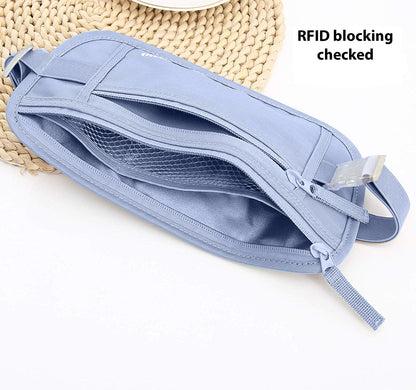 Money Belt for Travel - Hidden Travel Pouch Protect Your Credit and Money With RFID Blocking Passport Holder Waist Wallet (gray)