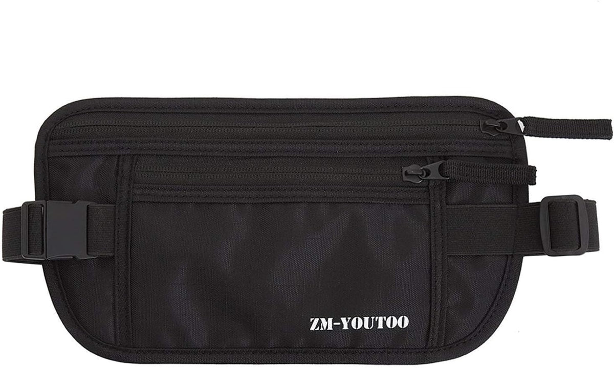 Money Belt for Travel - Hidden Travel Pouch Protect Your Credit and Money With RFID Blocking Passport Holder Waist Wallet (gray)