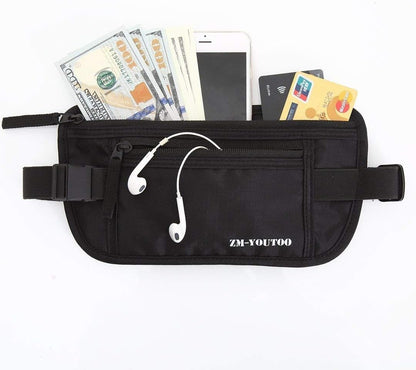 Money Belt for Travel - Hidden Travel Pouch Protect Your Credit and Money With RFID Blocking Passport Holder Waist Wallet (gray)