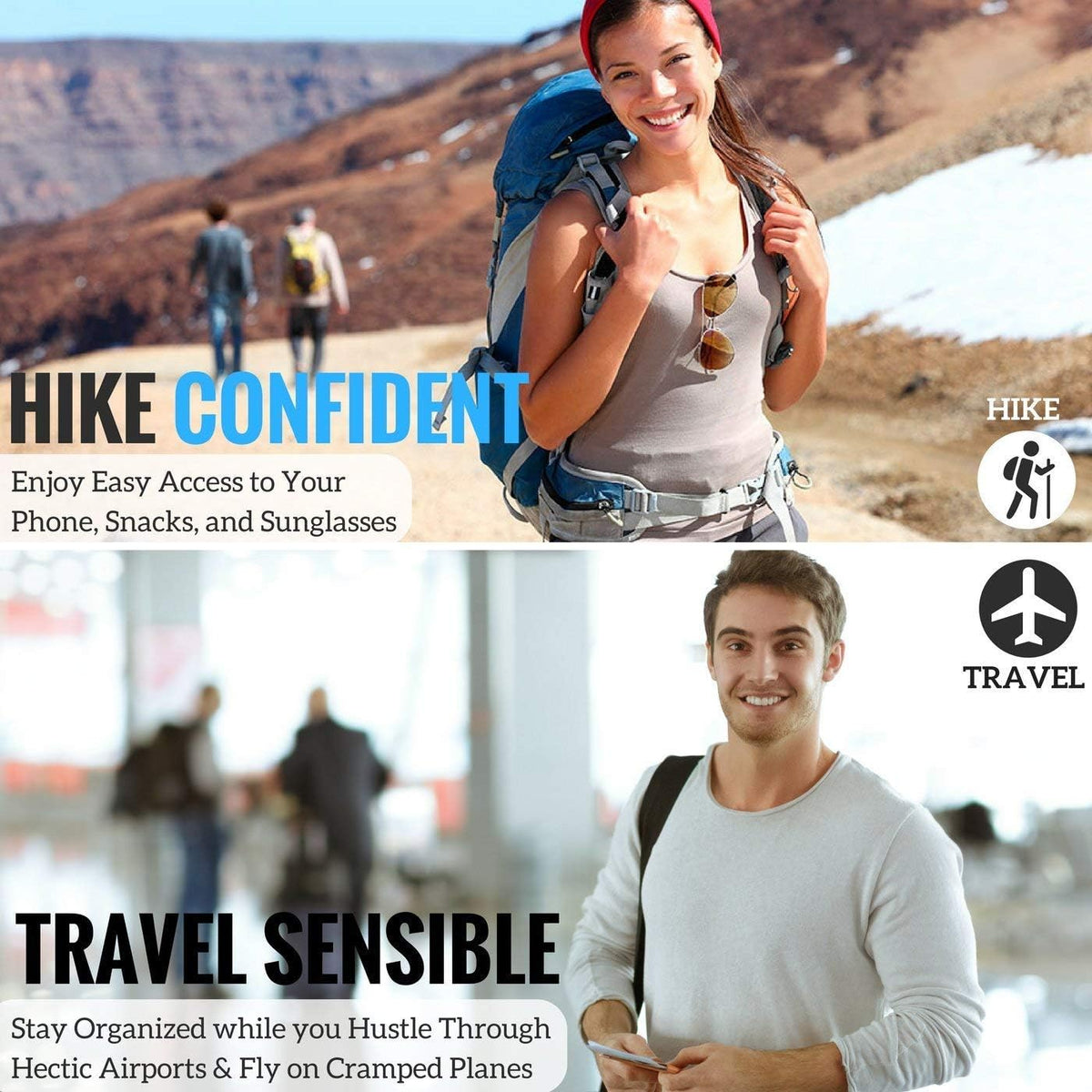 Money Belt for Travel - Hidden Travel Pouch Protect Your Credit and Money With RFID Blocking Passport Holder Waist Wallet (gray)