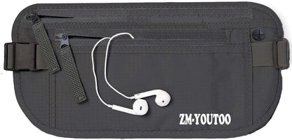 Money Belt for Travel - Hidden Travel Pouch Protect Your Credit and Money With RFID Blocking Passport Holder Waist Wallet (gray)