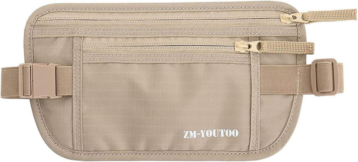 Money Belt for Travel - Hidden Travel Pouch Protect Your Credit and Money With RFID Blocking Passport Holder Waist Wallet (gray)